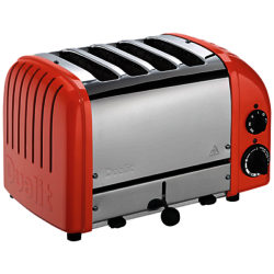 Dualit Made to Order Classic 4-Slice Toaster Stainless Steel/Salmon Pink Gloss